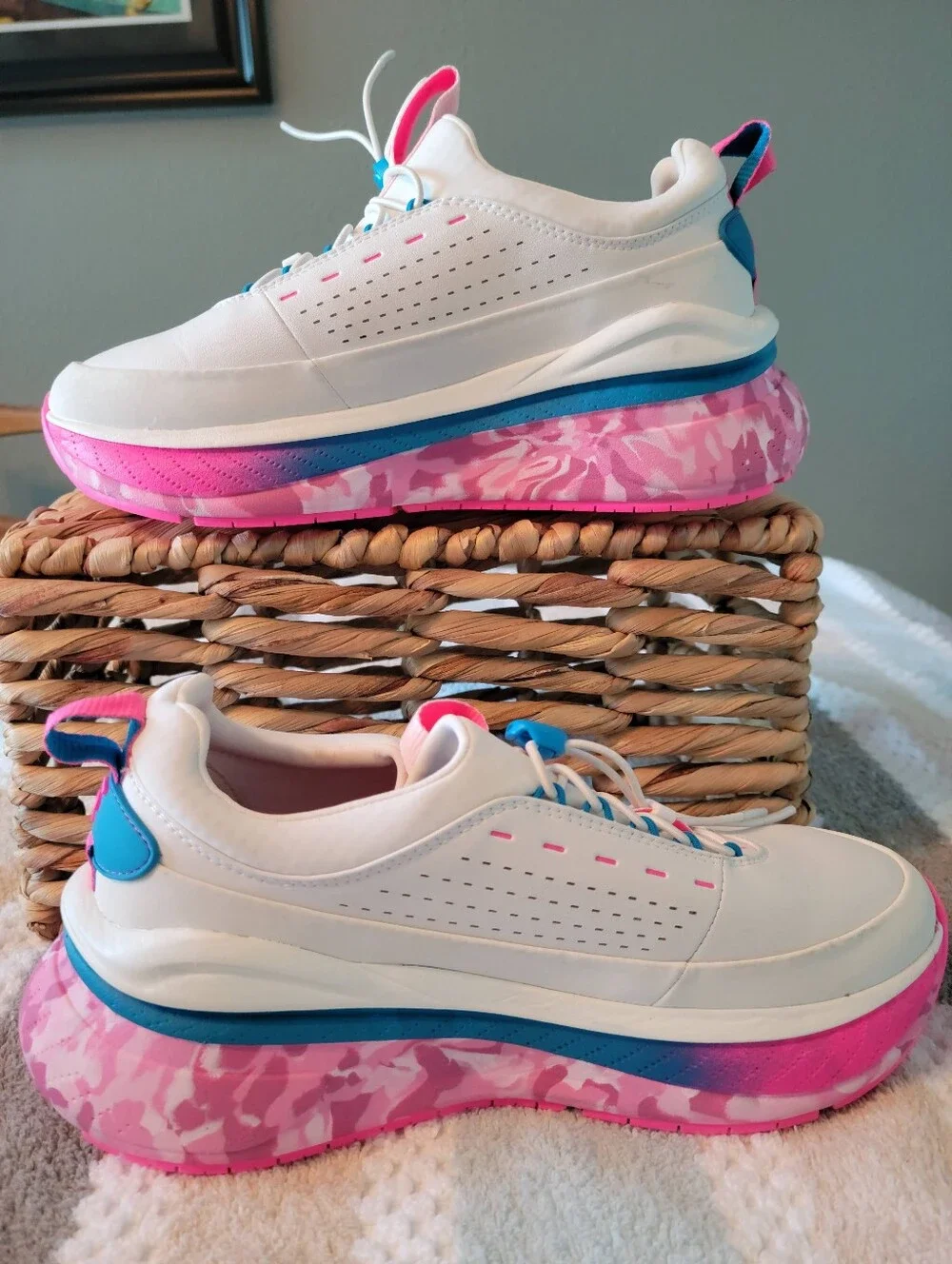 Clove Women's Forte 2 Sneakers Shoes White Pink Marble Size 7